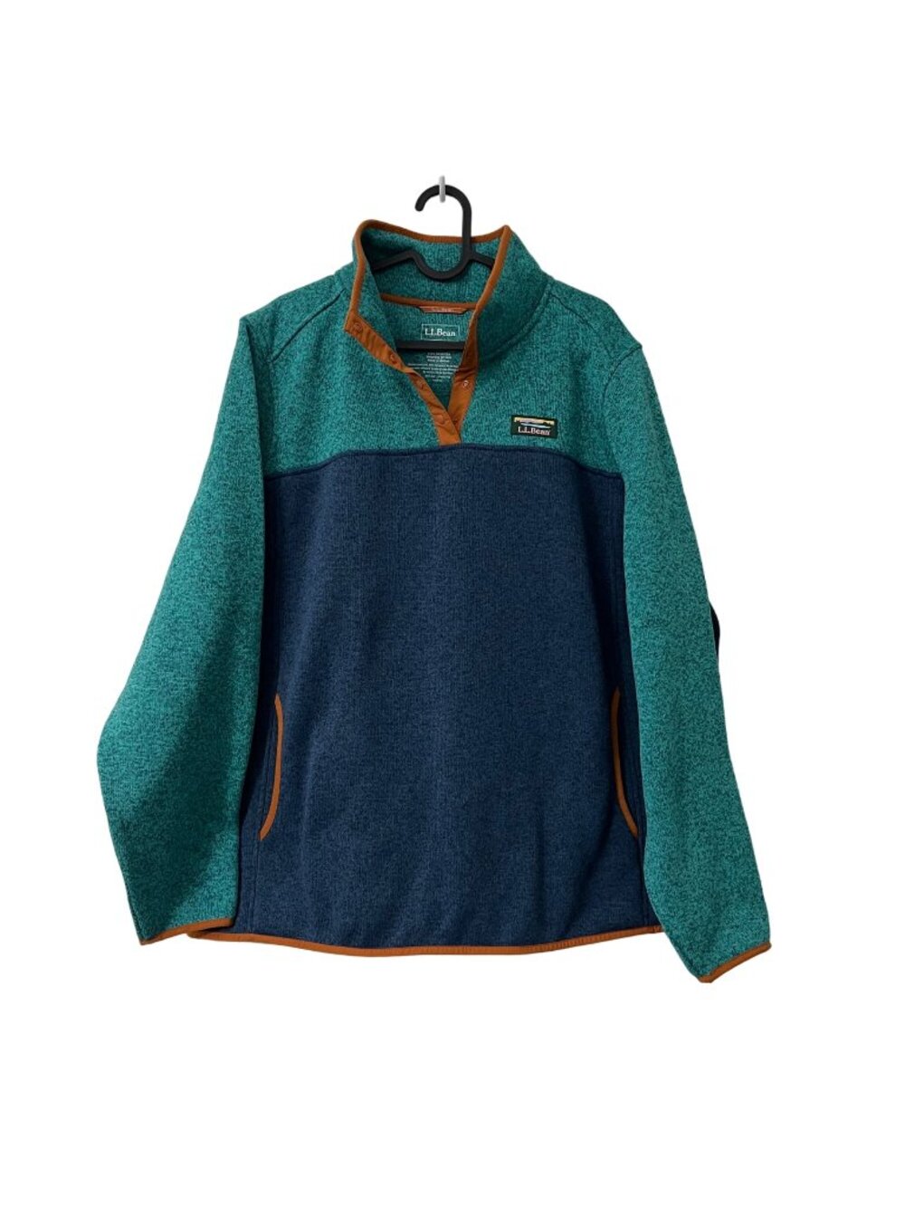 LL Bean Colorblock 1/4 Snap Fleece Hiking Gorpcore Pullover Sweater Mens 2X